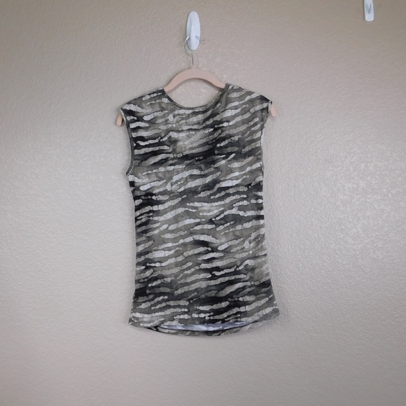 Michael Kors Striped Cowl Neck Sleeveless Top - Picture 2 of 3